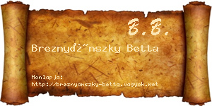 Breznyánszky Betta névjegykártya